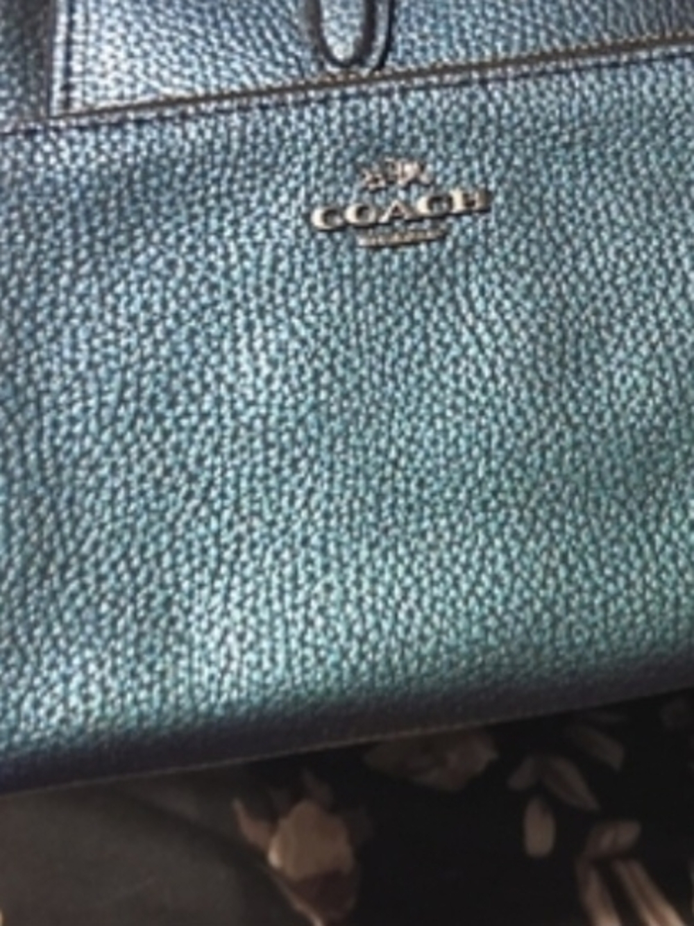 VINTAGE *RARE* Coach Oilslick Holographic Pebbled Leather Zippy Wallet